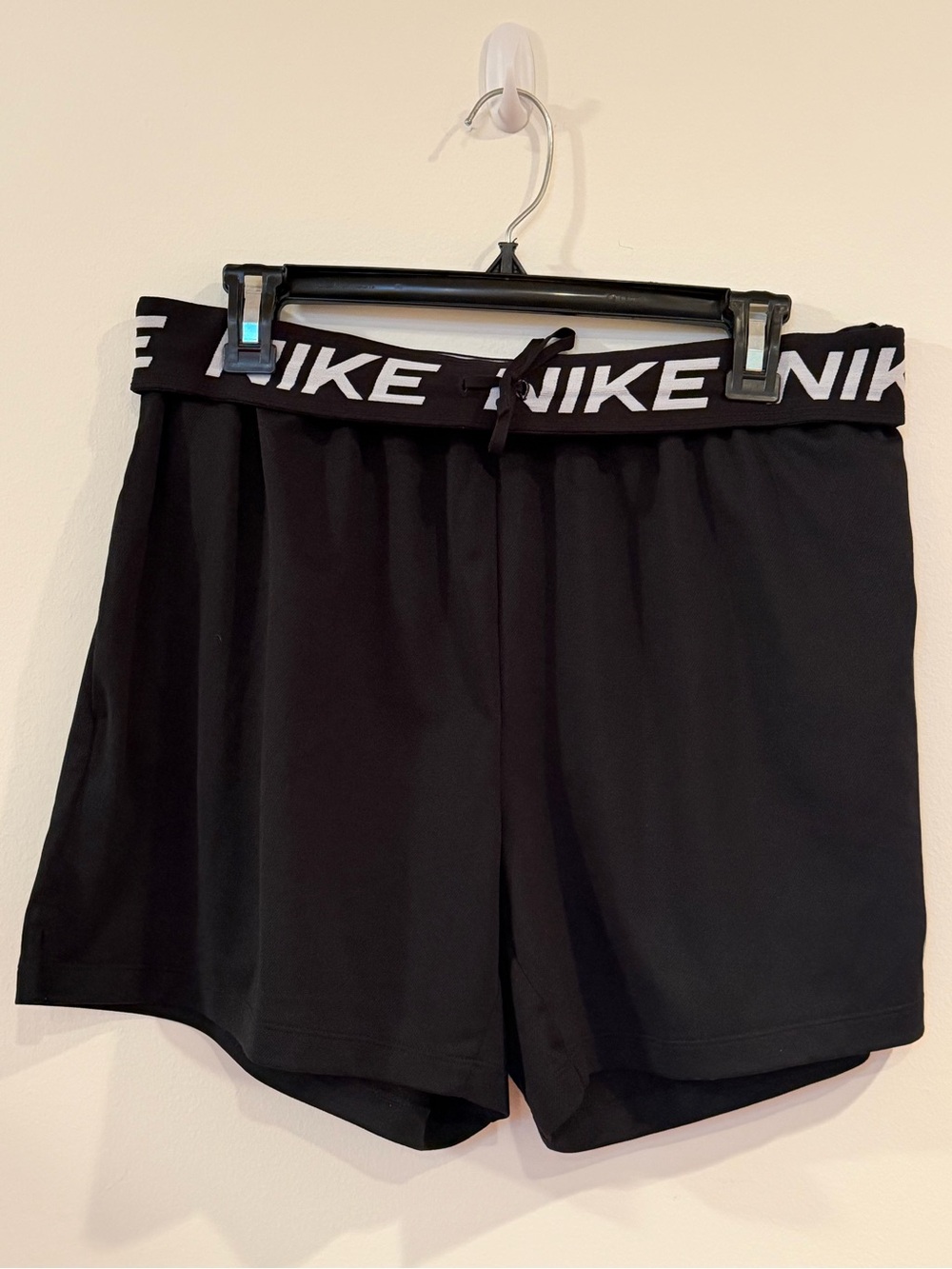 Nike Women’s Black Athletic Shorts with Branded Fold-over Waistband